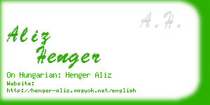 aliz henger business card